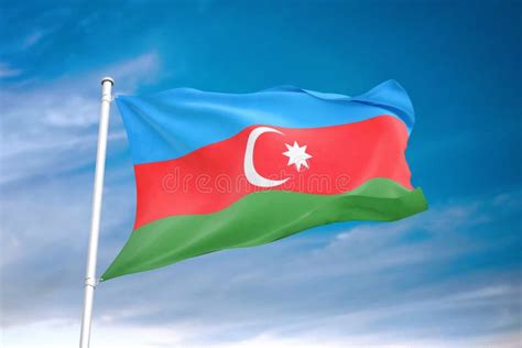 Azerbaijan Flag Waving White Background 3d Illustration Stock Illustration Illustration Of