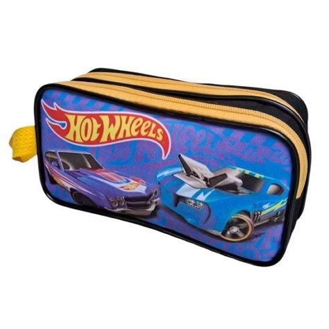 Estojo Infantil Escolar Hot Wheels Ziper Shopee Brasil