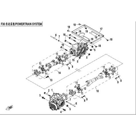 VUE ECLATEE PIECE TRANSMISSION PONT AVANT ARRIERE COMPLET UFORCE 550