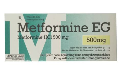 Thuốc điều Trị đái Tháo đường Metformine Eg 500mg Hộp 5 Vỉ X 10 Viên