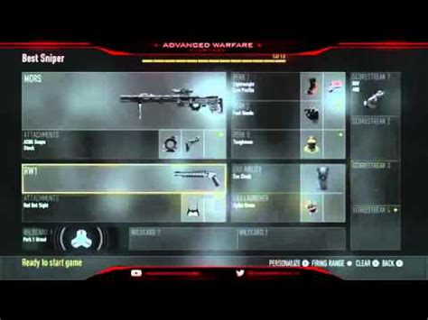 Best Advanced Warfare Sniper Class For Quickscoping Best Sniping Class