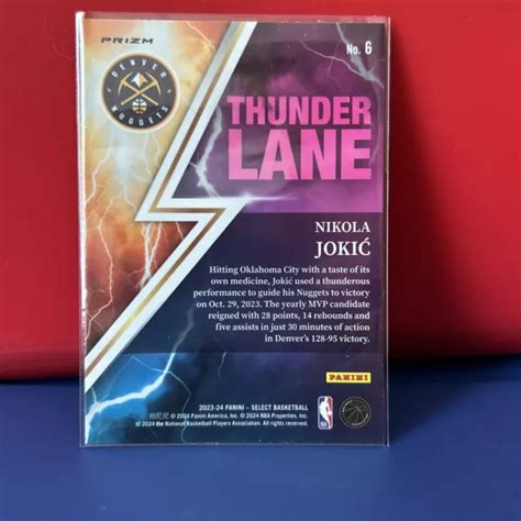 Panini Select Nikola Jokic Thunder Lane Inserto Olografo