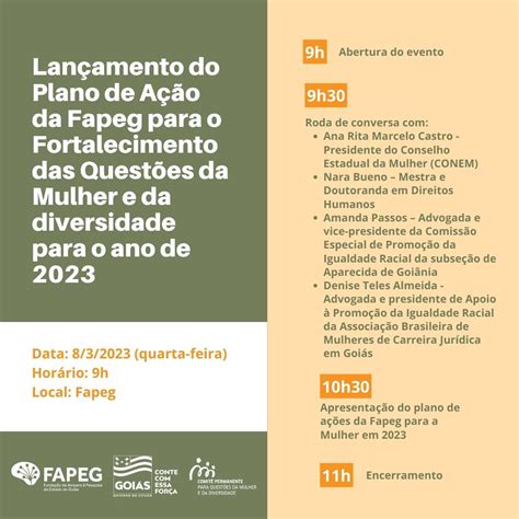 Fapeg Lan A Plano De A O Para O Fortalecimento Das Quest Es Da