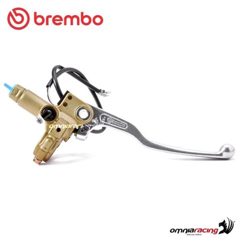 Pompa Freno Assiale Brembo Anteriore PS16 Mm Corpo Oro E Leva Fissa