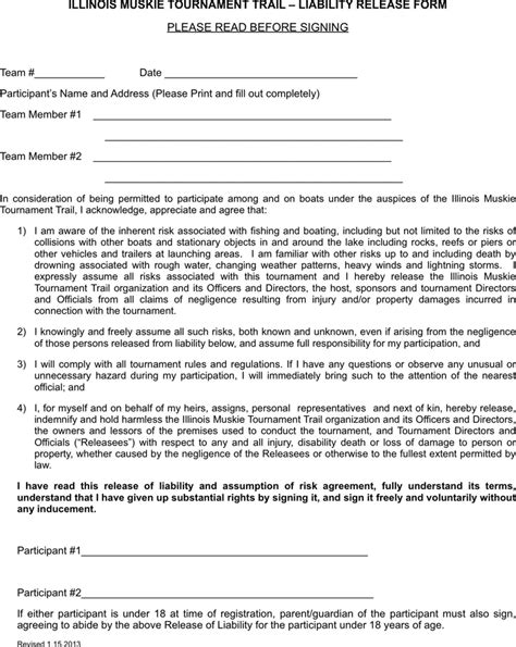 Free Printable Waiver And Assumption Of Risk Template