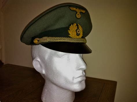 Kriegsmarine Coastal Artillery Officer Leather Visor Schirmutze