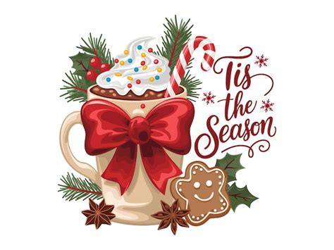 Title Christmas Hot Chocolate Gingerbread House Treat Vector Design Premium AI Generated Vector
