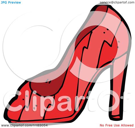 Cartoon Of A High Heel Shoe Royalty Free Vector Illustration By