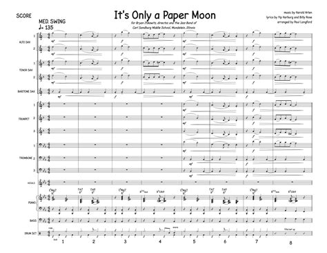 It S Only A Paper Moon Arr Paul Langford Sheet Music Harold Arlen