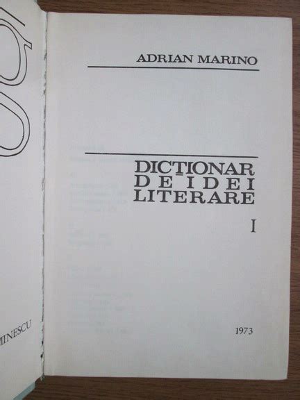 Adrian Marino Dictionar de idei literare Cumpără