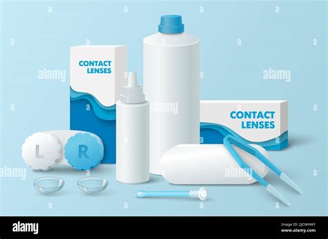 Contact Lenses Container And Solution Bottle Stock Vector Image Art