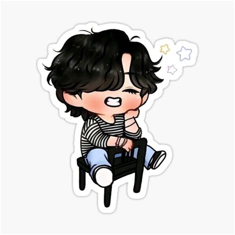 "BTS V CHIBI" Sticker by moatasimabaou1 | Redbubble