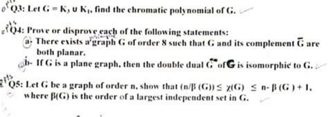 A Upts QI Let G Be The Graph Shown Below Is G Chegg