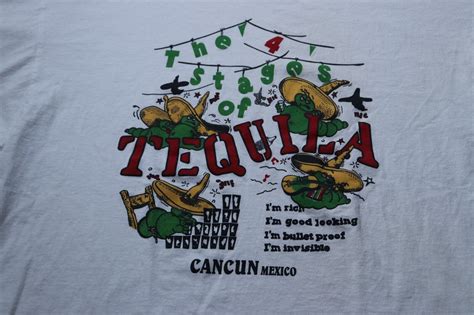 Vintage 90s Four Stages Of Tequila Heavyweight Graph Gem