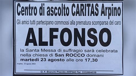 Arpino La comunità rivolge lultimo saluto ad Alfonso Sentenza