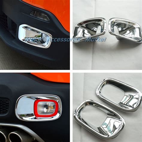 New Chrome Front Rear Fog Light Cover Molding Trim For Jeep Renegade