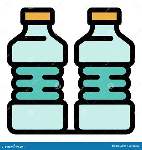 Vector De Contorno De Color De Botellas De Agua Ilustración del Vector