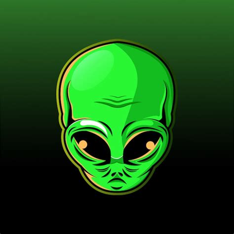 Alien Head Mascot Logo Premium Vector