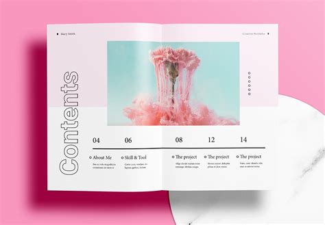 Free Indesign Pink Portfolio Layout Templates