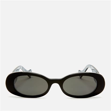 Gucci Oval Frame Acetate Sunglasses In Black Save 28 Lyst