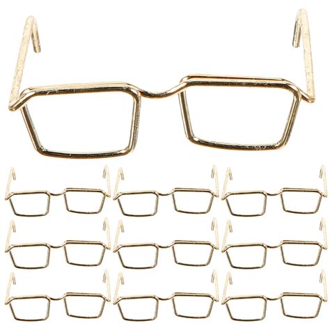 50 Pcs Glasses Frame Mini Eyeglasses Doll Frames Props Dolls Accessories Steel