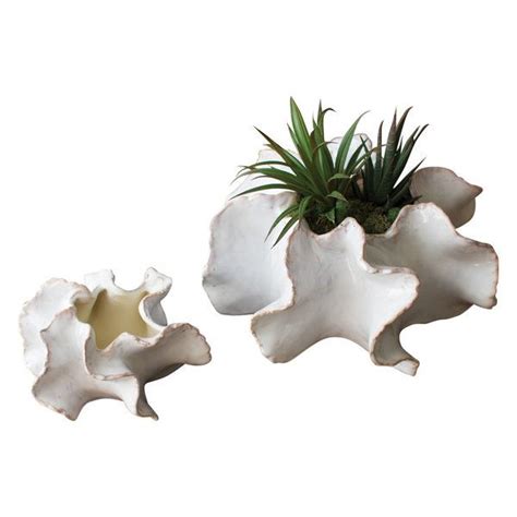 Organic Ceramic Planters, Set of 2 - Farmhouse - Indoor Pots And ...