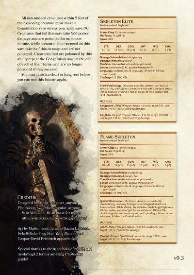 Skeleton Elite Flame Skeleton Dnd 5e Homebrew Dungeons And Dragons