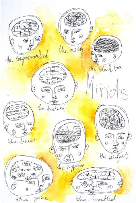 Art Print 'minds' Art Print of Original Watercolor and Ink Drawing and ...