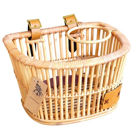 Bb.bikebasket Front Wicker Bike Bicycle Basket With Drink Holder Design and Straps Handlebar for ...