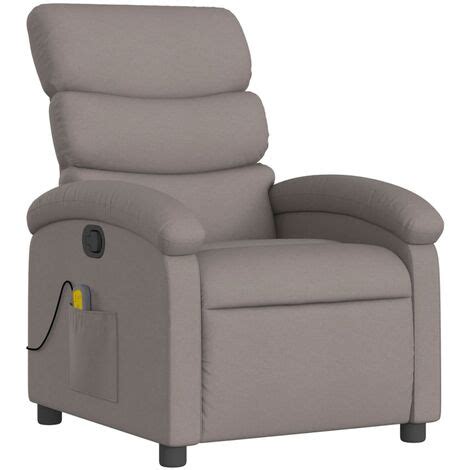 Fauteuil De Massage Inclinable Taupe Tissu