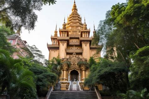 Premium AI Image | Stunning View of Chaukhtatgyi Buddha Temple