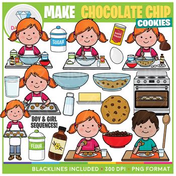 How To Make Chocolate Chip Cookies Clipart By Dazzling Clips Tpt