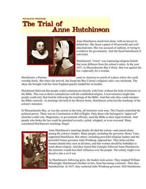 Anne Hutchinson trial