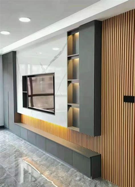 Wooden Grain Modern Wall Cladding Home Decor Fire Retardant Slatted Wpc