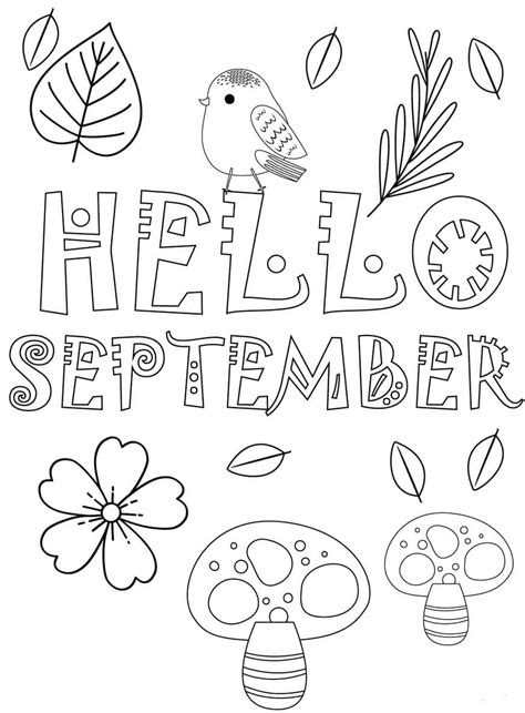 Free Printable Hello September Coloring Page Download Print Or Color Online For Free