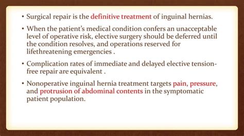 Inguinal Hernia Treatment And Pathophisiology Presentation Ppt