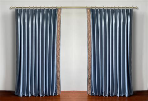 Blue Velvet Curtain Panelspleated Curtains With Brown Trimcustom Size