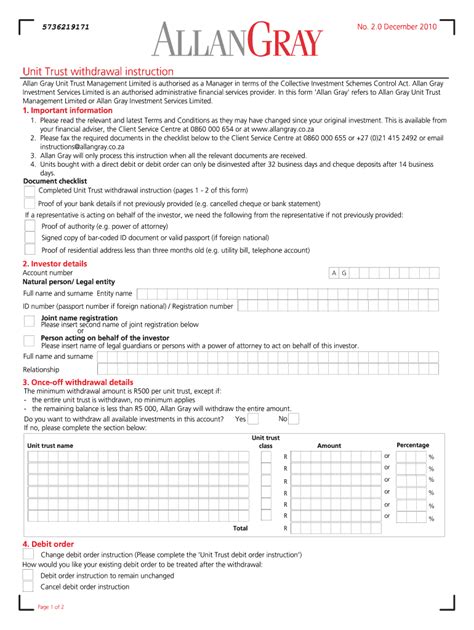 Fillable Online Unit Trust Withdrawal Instructi Fax Email Print PdfFiller