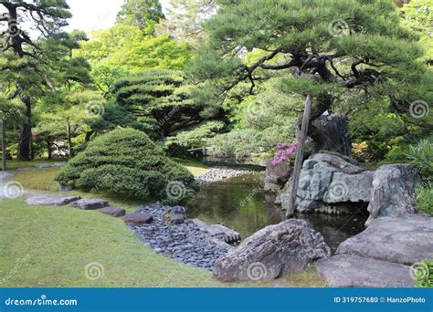 Japanese Garden in Kyoto Imperial Palace, Japan Stock Photo - Image of ...