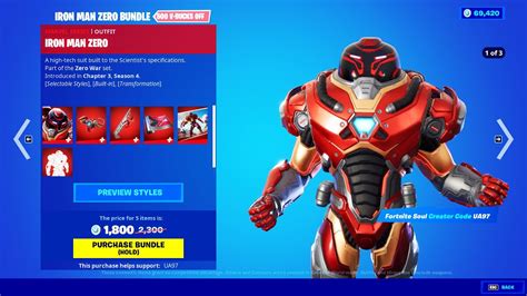 NEW Iron Man Zero Bundle Emote Item Shop Preview Fortnite YouTube