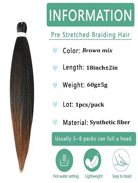 Extensiones De Cabello Trenzado Estirado Previamente De Pulgadas