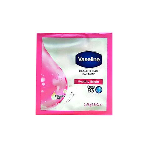 Vaseline Bright Vitamin B3 Healthy Plus Bar Soap 3 Pieces X 75g Coccibeauty