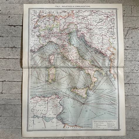 1906 Map: Italy Industries & Comm. | Gadabout Vintage