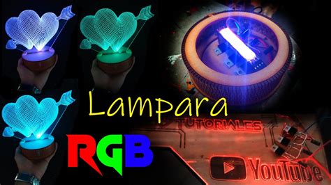 Lampara LED RGB en Acrílico YouTube