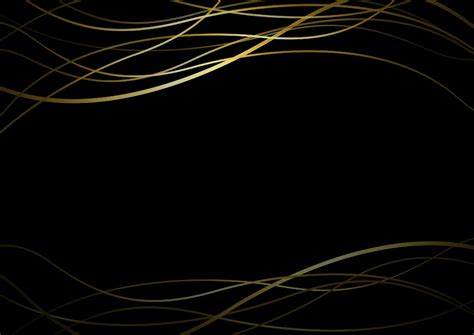 Abstract gold line banner on black background vector illustration ...