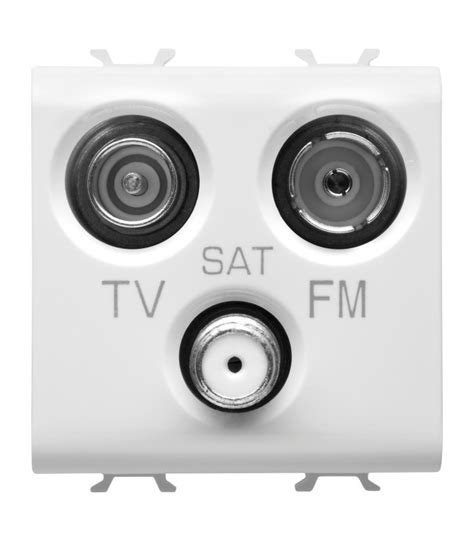 Priza TV FM SAT directa Chorus alb 2 Module Gewiss preț 109 24 lei