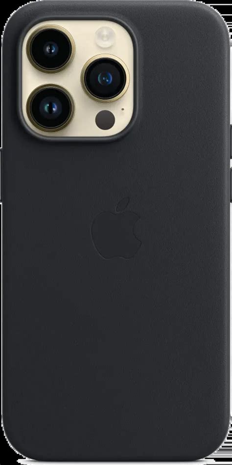 Apple Coque en cuir avec MagSafe pour iPhone 14 Pro Minuit Livré