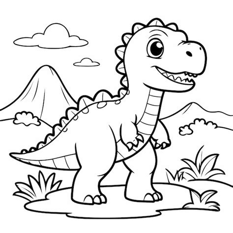 Premium Vector Adorable Dino Drawing Colouring Book Cover Design