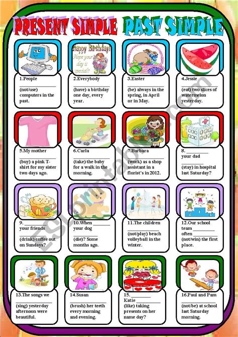 Present Simple Or Past Simple Esl Worksheet By Liliaamalia