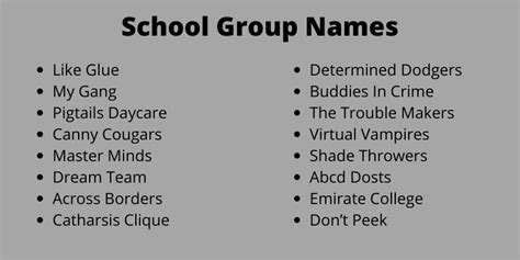 399 Cool School Group Names Ideas And Suggestions